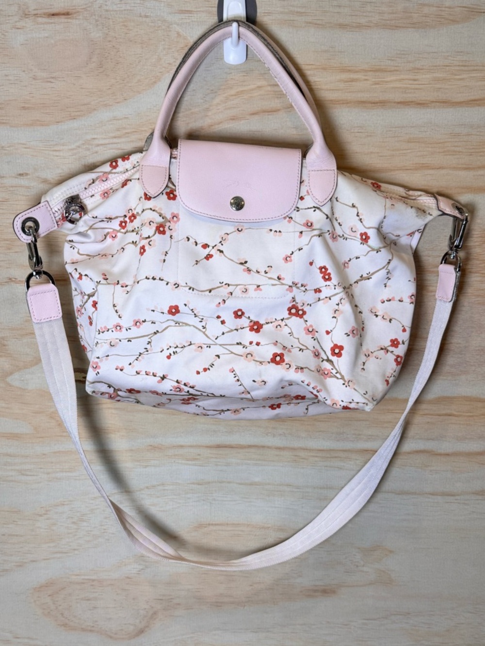 Longchamp Le Pliage Neo Sakura Limited Edition Cherry Blossom Bag Medium 1515